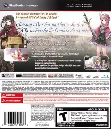 Atelier Totori - Totori (USA) (Avatar) box cover back